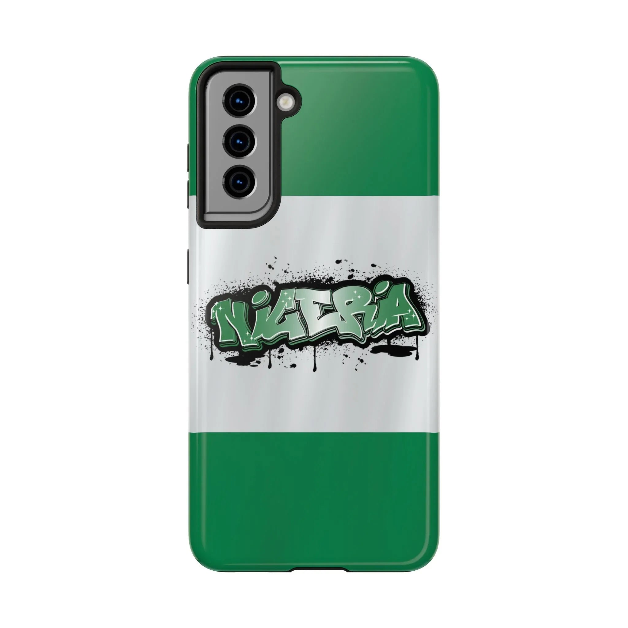 Tough Phone Case — Nigeria Flag Graffiti Design - DiwaKi