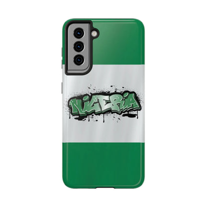 Tough Phone Case — Nigeria Flag Graffiti Design - DiwaKi