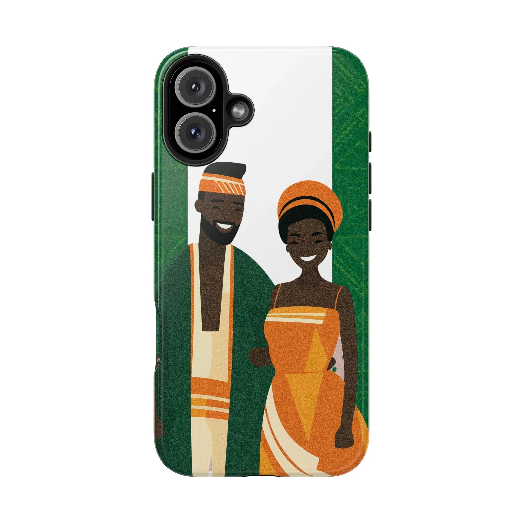 Tough Phone Case — Afrocentric Nigerian Couple Illustration, Protective Hard-Shell Phone Cover - DiwaKi