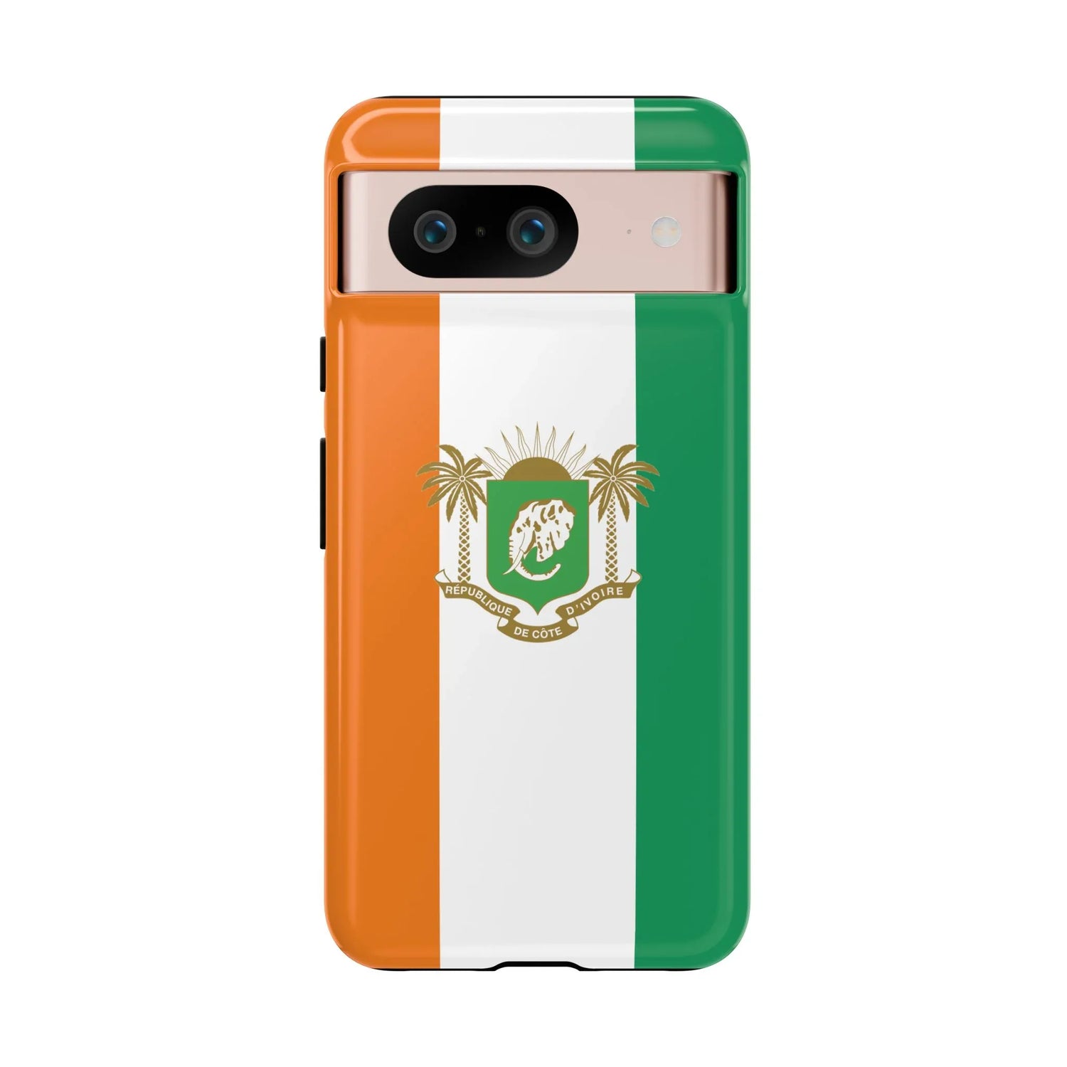 Ivory Coast Flag Tough Phone Case — Orange White Green Shield Crest - DiwaKi