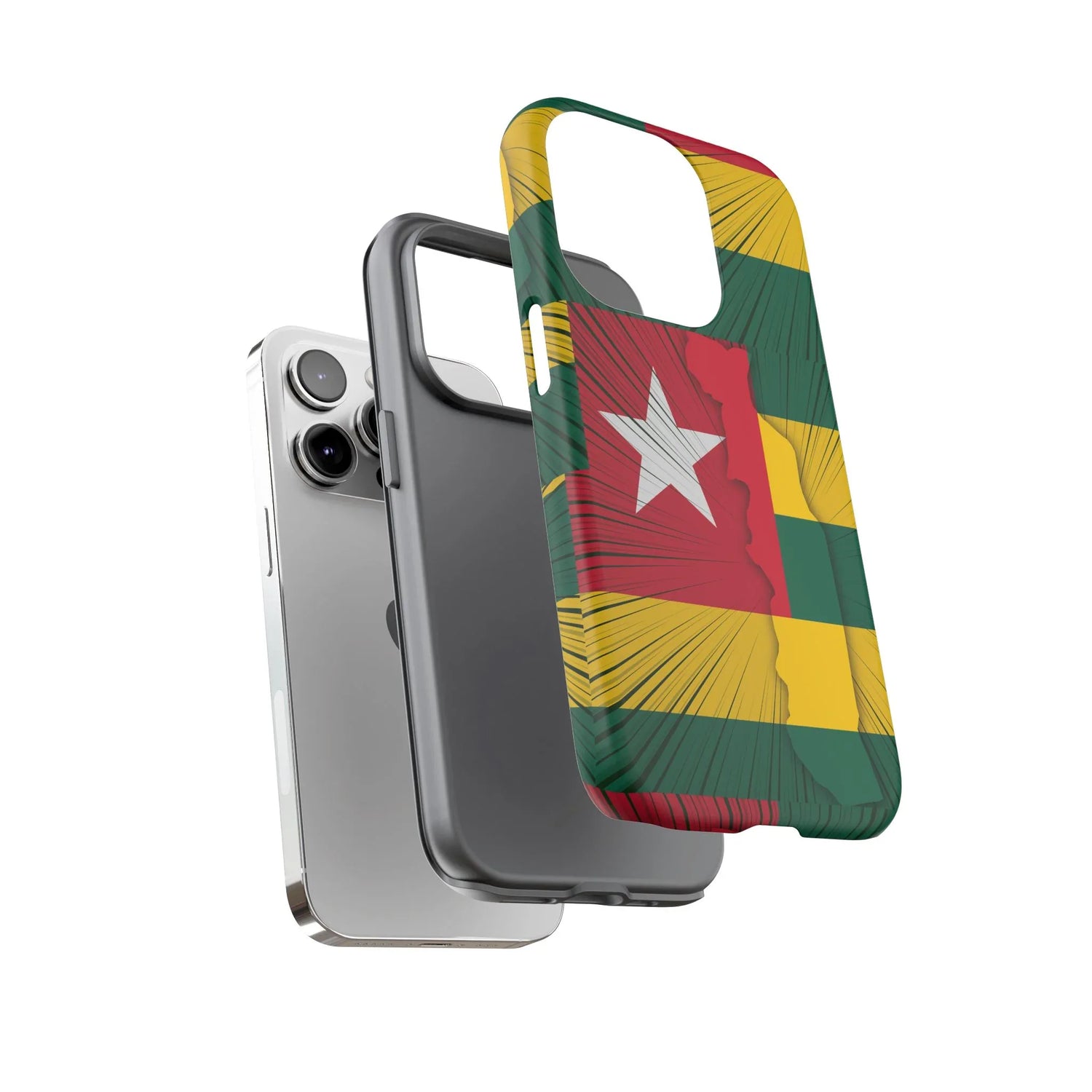Togo Flag Tough Phone Case – Protective Stripe Design - DiwaKi