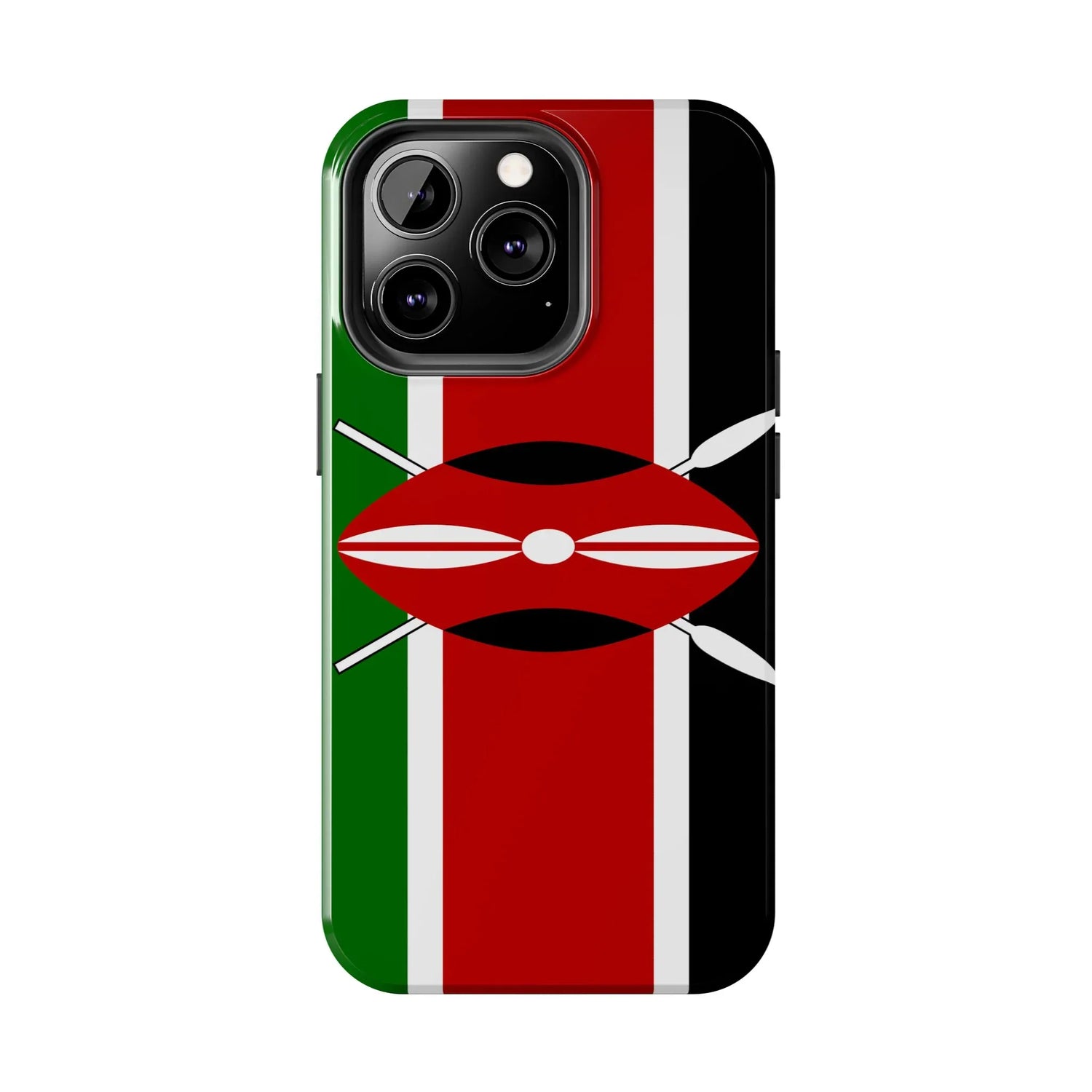 Kenya Flag Tough Phone Case — Protective Tribal Shield Design - DiwaKi