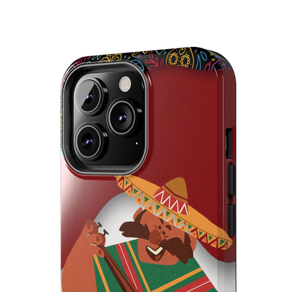 Mexico Mariachi Guitarist Tough Phone Case — Colorful Mexican Folk Art iPhone Cover - DiwaKi