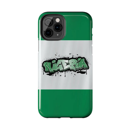 Tough Phone Case — Nigeria Flag Graffiti Design - DiwaKi