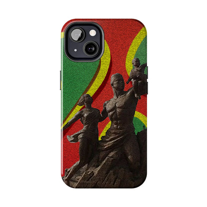 Senegal Tough Phone Case — Liberation Monument Retro Red, Green &amp; Yellow Design - DiwaKi