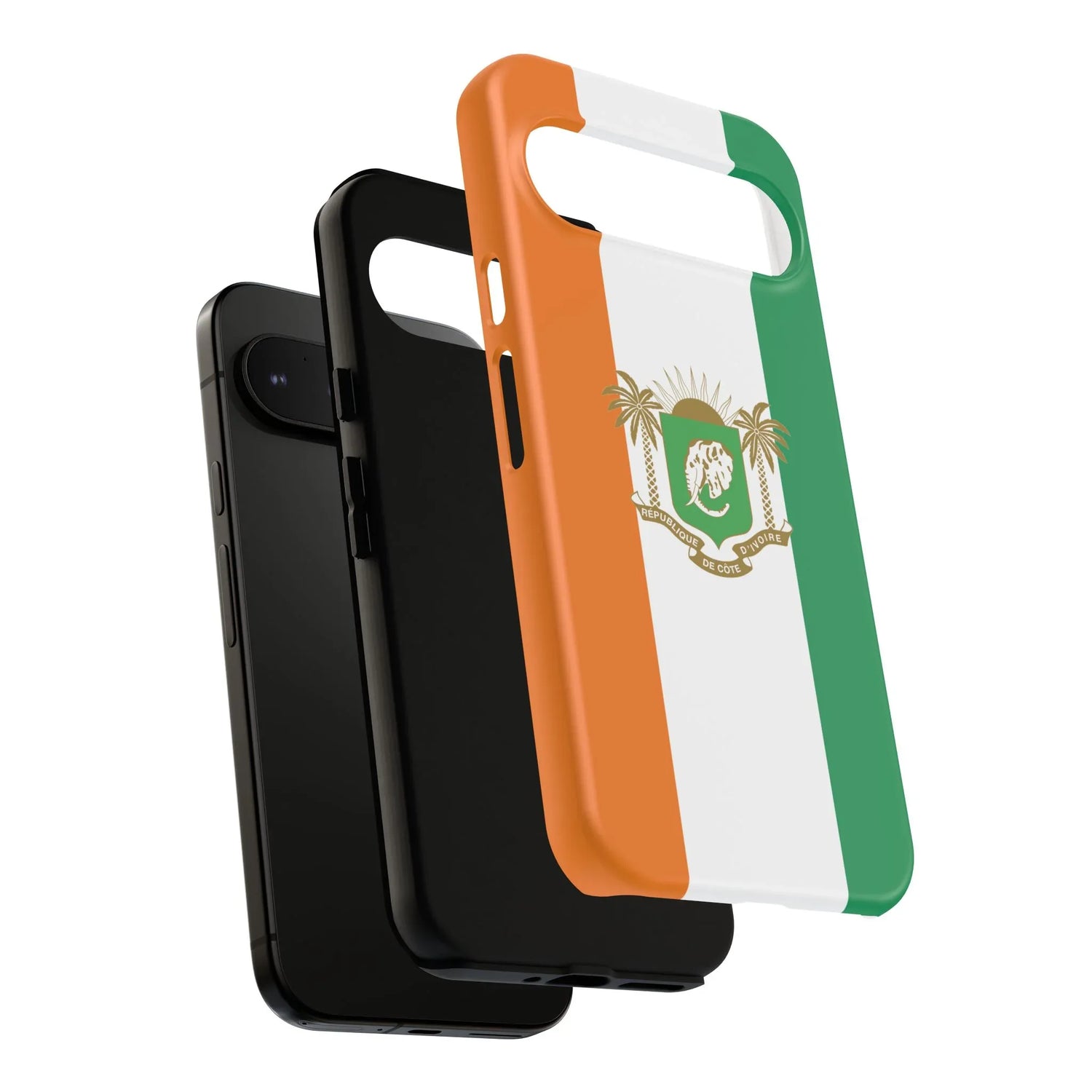 Ivory Coast Flag Tough Phone Case — Orange White Green Shield Crest - DiwaKi