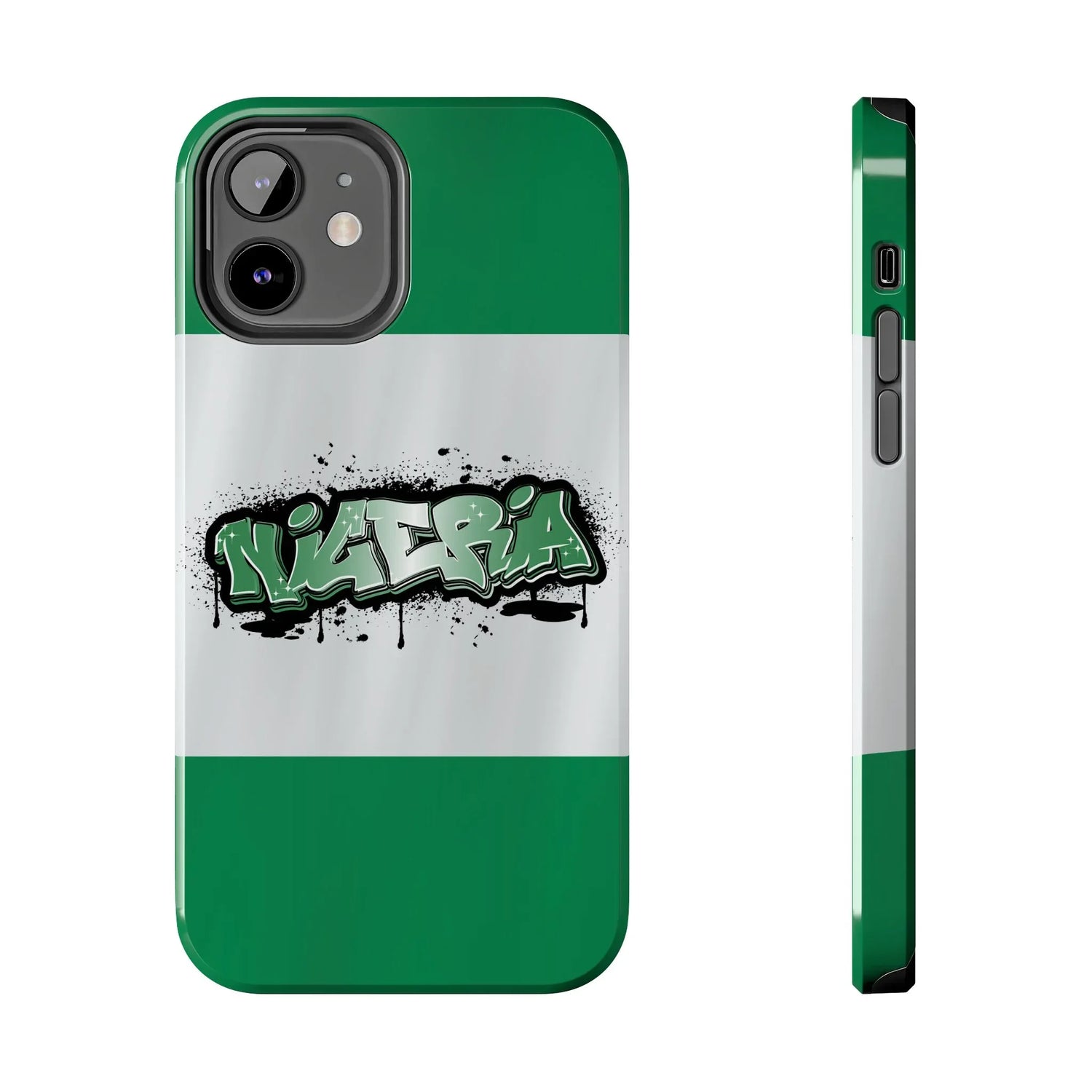 Tough Phone Case — Nigeria Flag Graffiti Design - DiwaKi