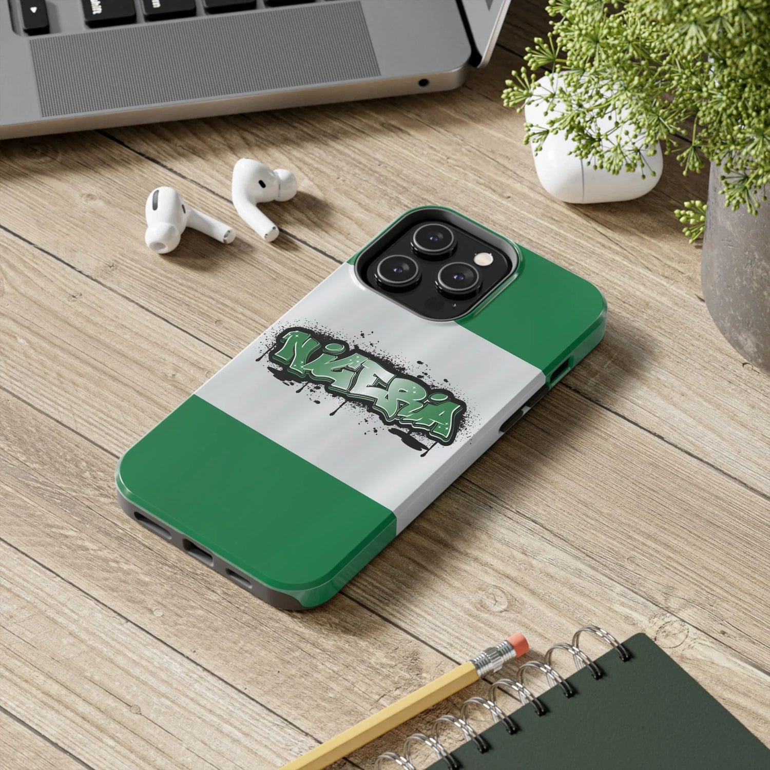 Tough Phone Case — Nigeria Flag Graffiti Design - DiwaKi