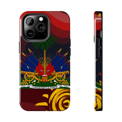 Haiti Coat of Arms Tough Phone Case — Patriotic Haitian Flag Protective Cover - DiwaKi