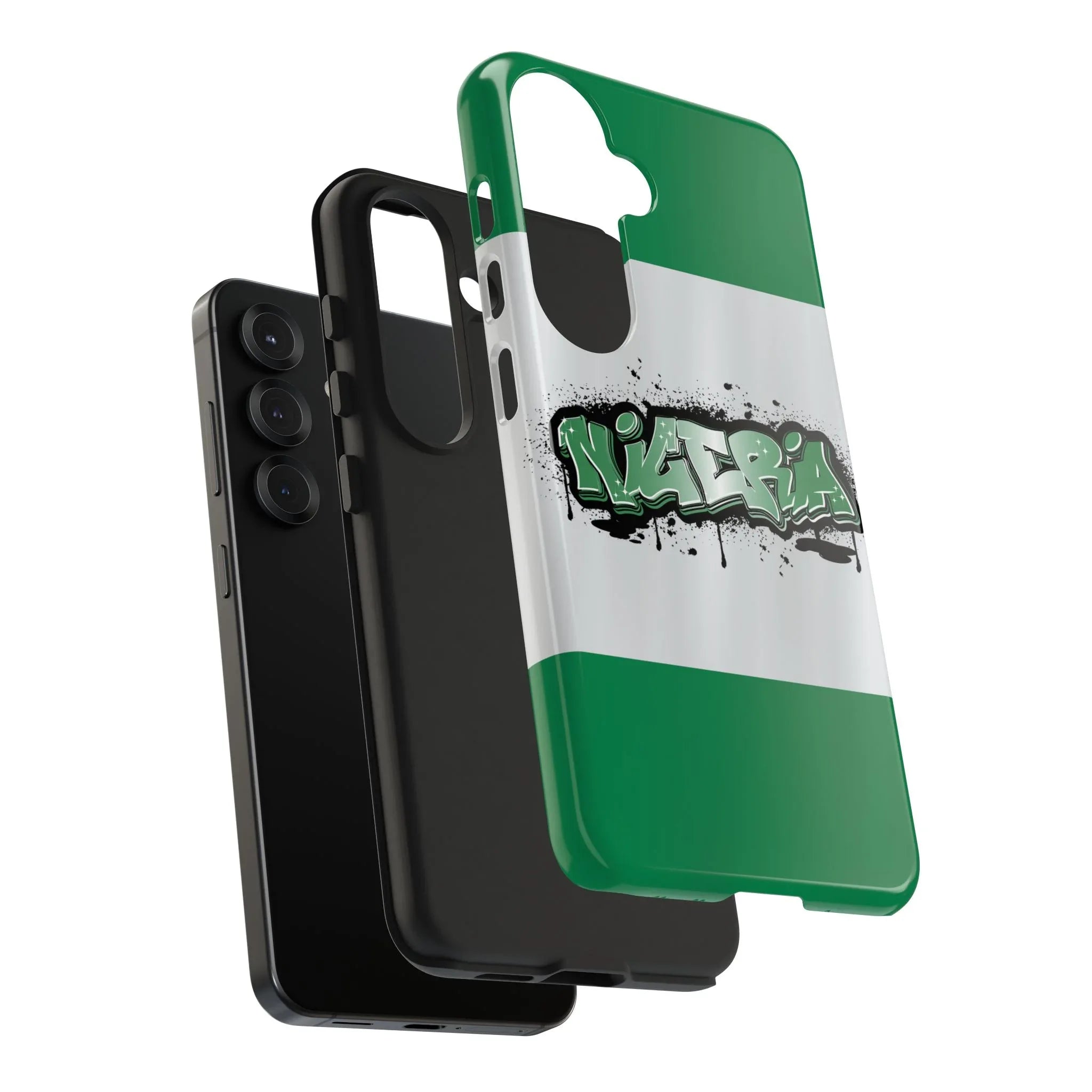 Tough Phone Case — Nigeria Flag Graffiti Design - DiwaKi