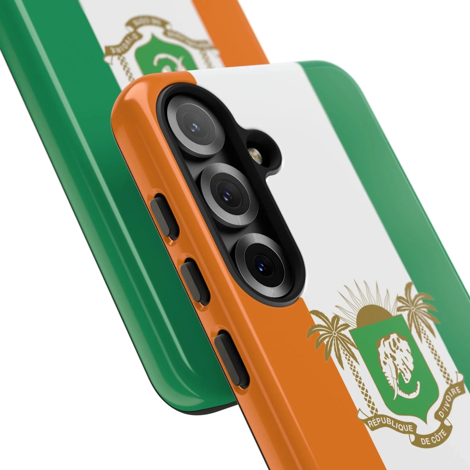 Ivory Coast Flag Tough Phone Case — Orange White Green Shield Crest - DiwaKi