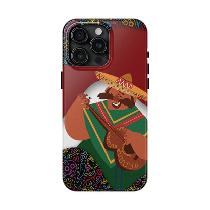 Mexico Mariachi Guitarist Tough Phone Case — Colorful Mexican Folk Art iPhone Cover - DiwaKi
