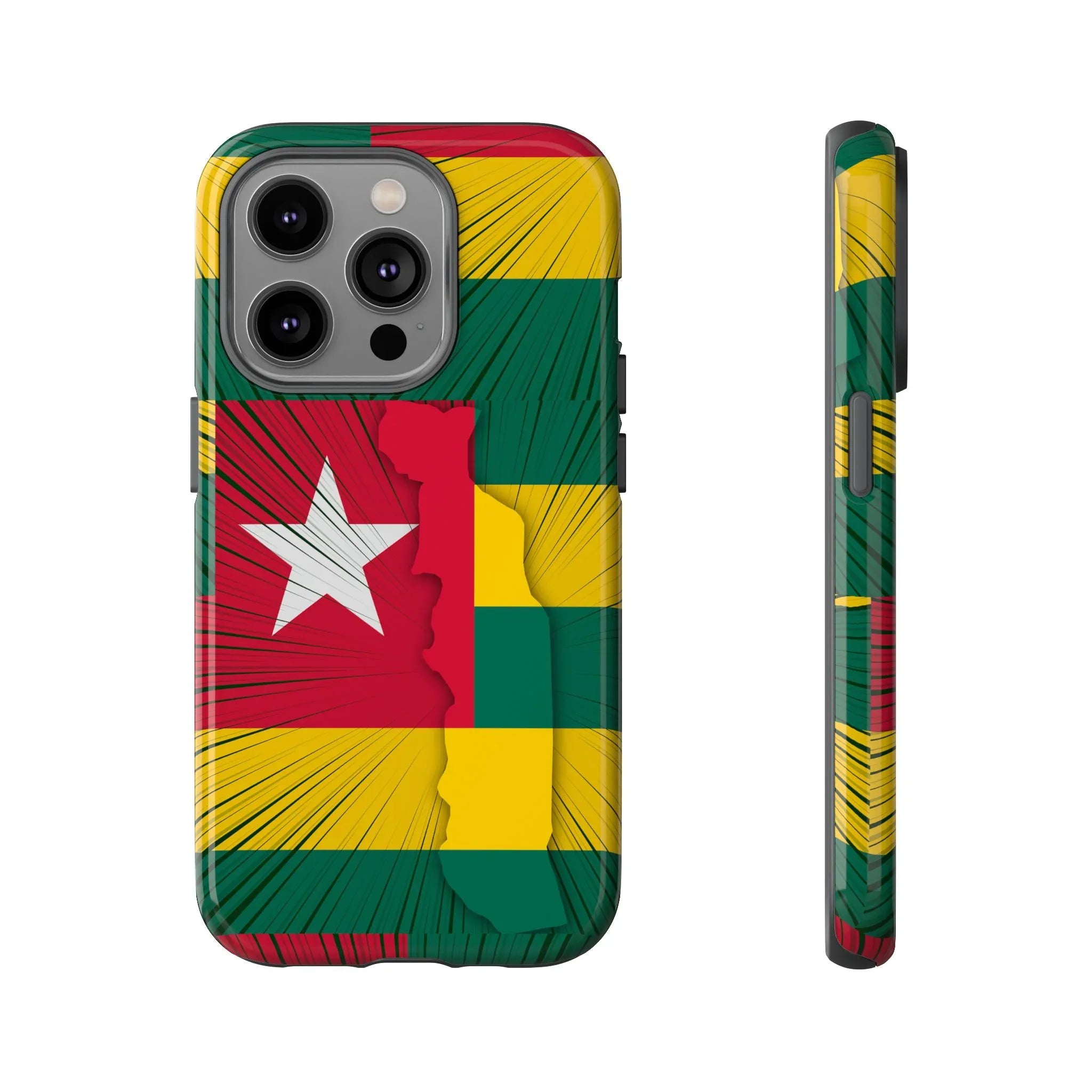 Togo Flag Tough Phone Case – Protective Stripe Design - DiwaKi