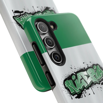 Tough Phone Case — Nigeria Flag Graffiti Design - DiwaKi