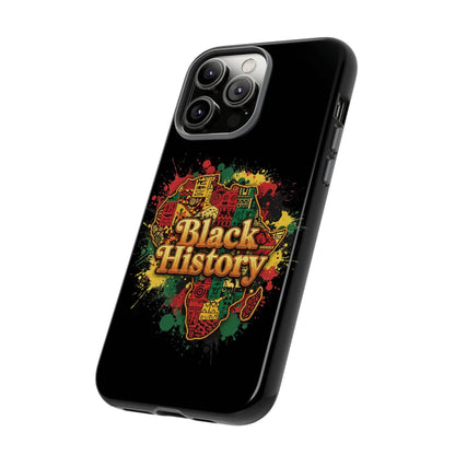 Black History Phone Case — Afrocentric Map Design, Bold Red‑Green‑Gold Splash - DiwaKi