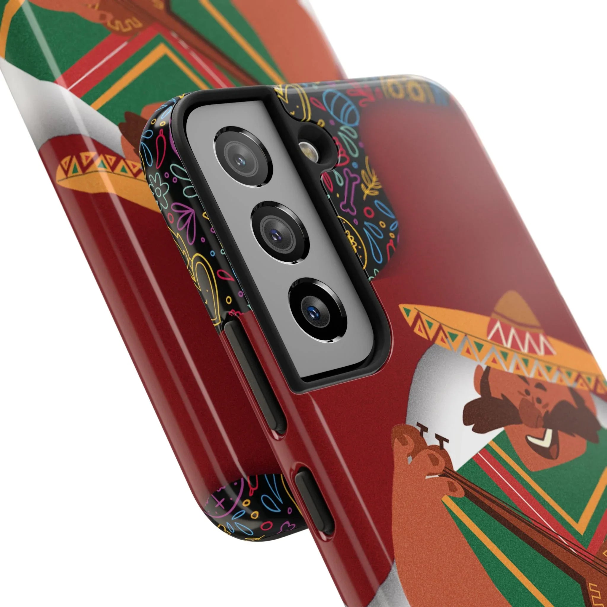 Mexico Mariachi Guitarist Tough Phone Case — Colorful Mexican Folk Art iPhone Cover - DiwaKi