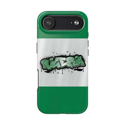 Tough Phone Case — Nigeria Flag Graffiti Design - DiwaKi