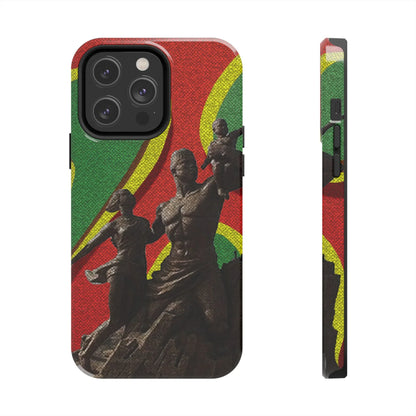 Senegal Tough Phone Case — Liberation Monument Retro Red, Green &amp; Yellow Design - DiwaKi