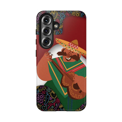 Mexico Mariachi Guitarist Tough Phone Case — Colorful Mexican Folk Art iPhone Cover - DiwaKi