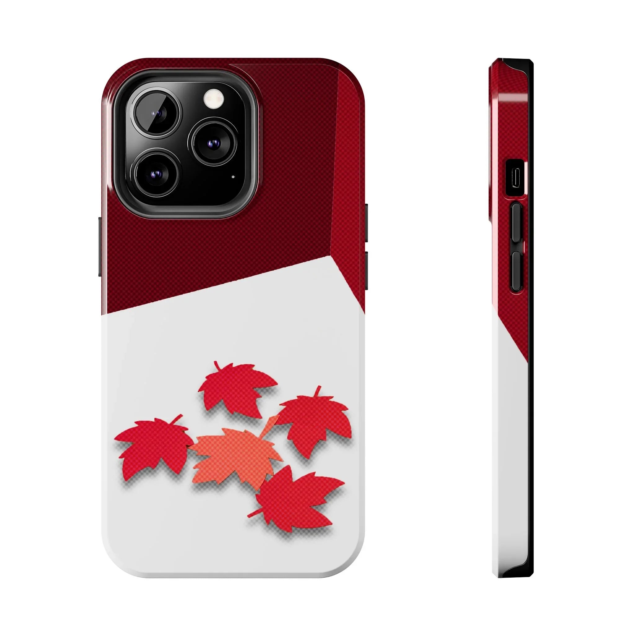 Canada Autumn Maple Tough Phone Case — Red &amp; White Protective Fall Design - DiwaKi