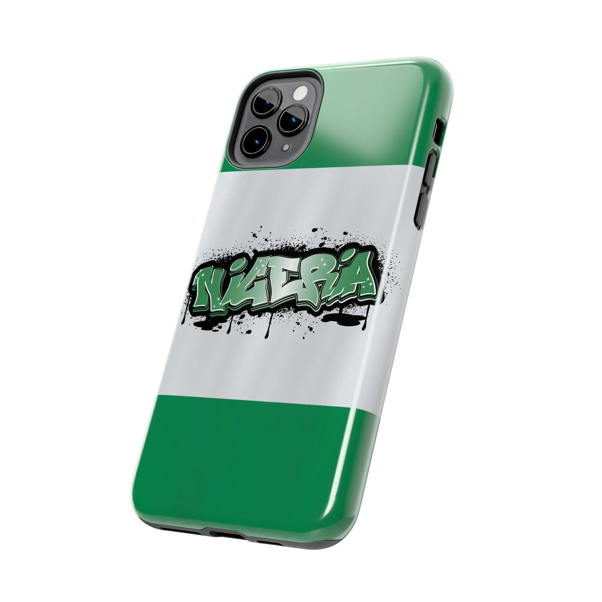 Tough Phone Case — Nigeria Flag Graffiti Design - DiwaKi