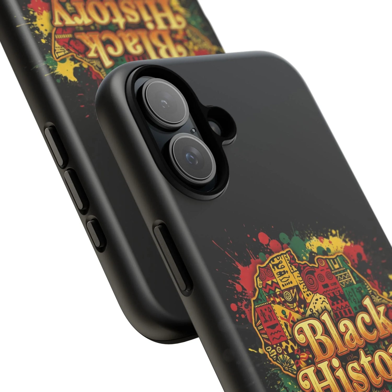 Black History Phone Case — Afrocentric Map Design, Bold Red‑Green‑Gold Splash - DiwaKi