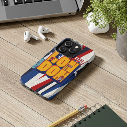 London Graphic Tough Phone Case – Retro Union Jack Travel Design - DiwaKi