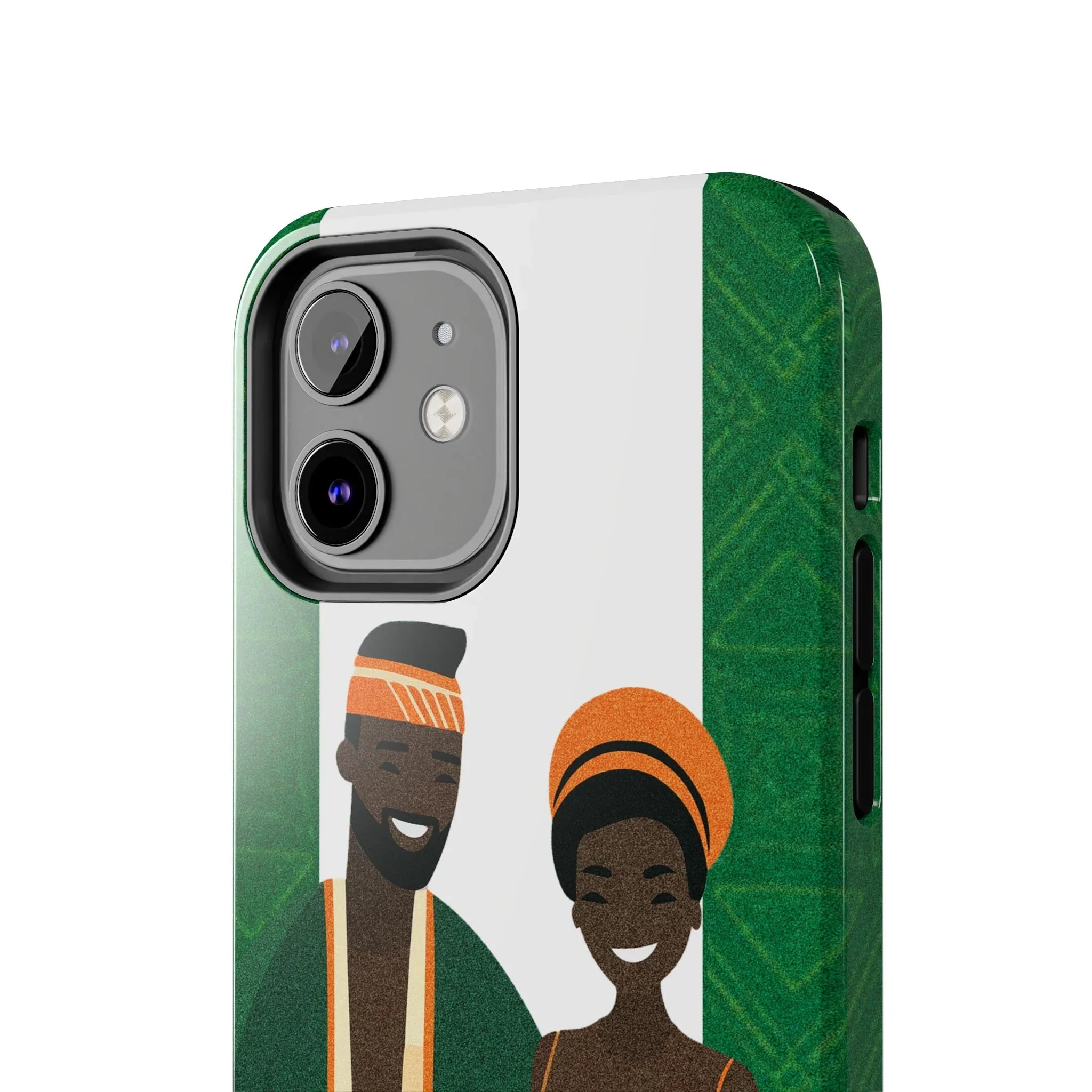 Tough Phone Case — Afrocentric Nigerian Couple Illustration, Protective Hard-Shell Phone Cover - DiwaKi