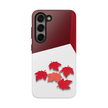 Canada Autumn Maple Tough Phone Case — Red &amp; White Protective Fall Design - DiwaKi