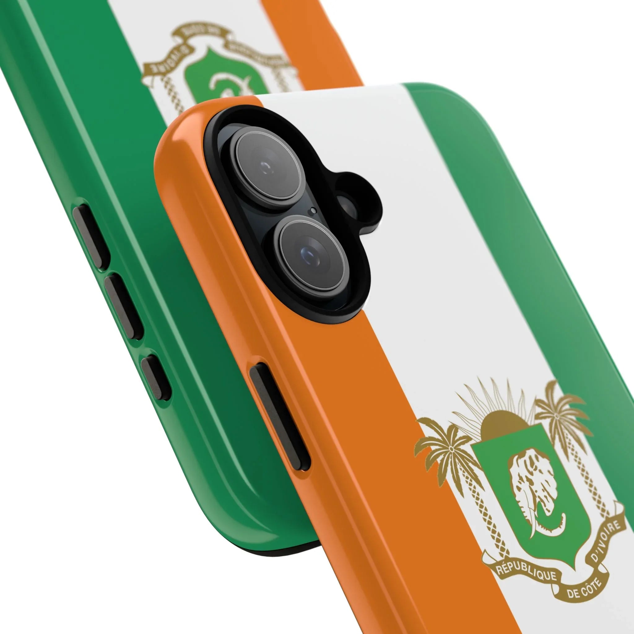 Ivory Coast Flag Tough Phone Case — Orange White Green Shield Crest - DiwaKi