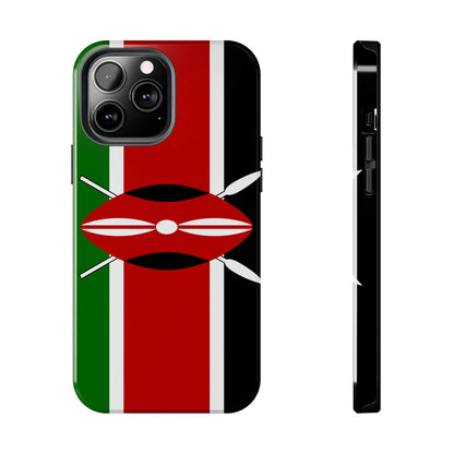 Kenya Flag Tough Phone Case — Protective Tribal Shield Design - DiwaKi