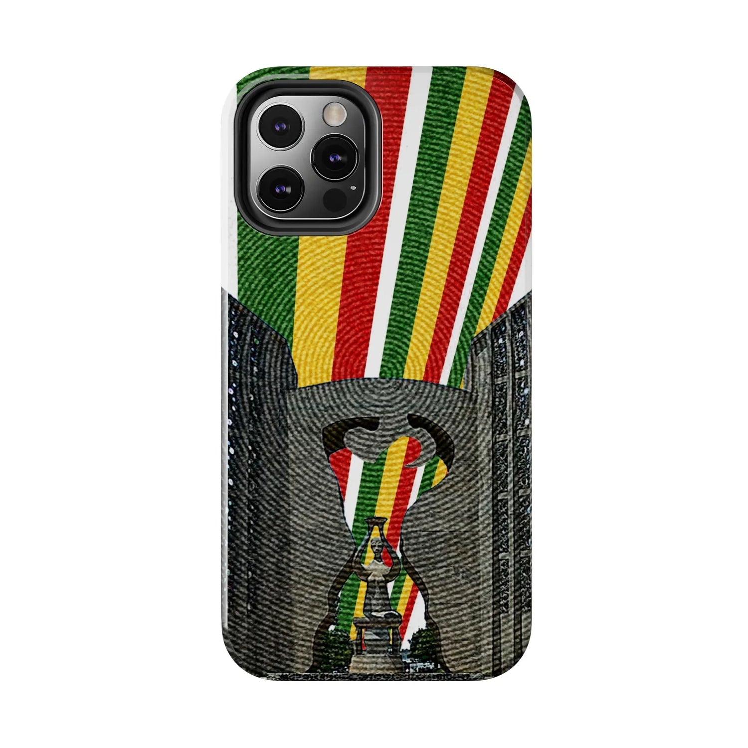 Togo Tough Phone Case — Durable Denim Look with Red Yellow Green Design - DiwaKi