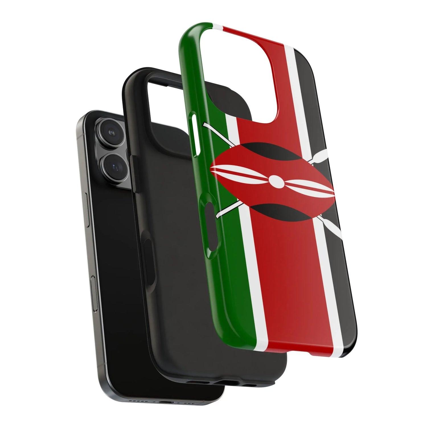 Kenya Flag Tough Phone Case — Protective Tribal Shield Design - DiwaKi