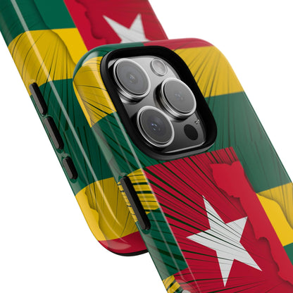 Togo Flag Tough Phone Case – Protective Stripe Design - DiwaKi