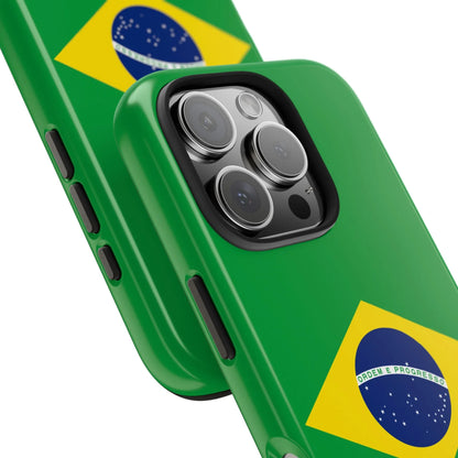 Brazil Flag Tough Phone Case — Protective Patriotic Phone Cover - DiwaKi