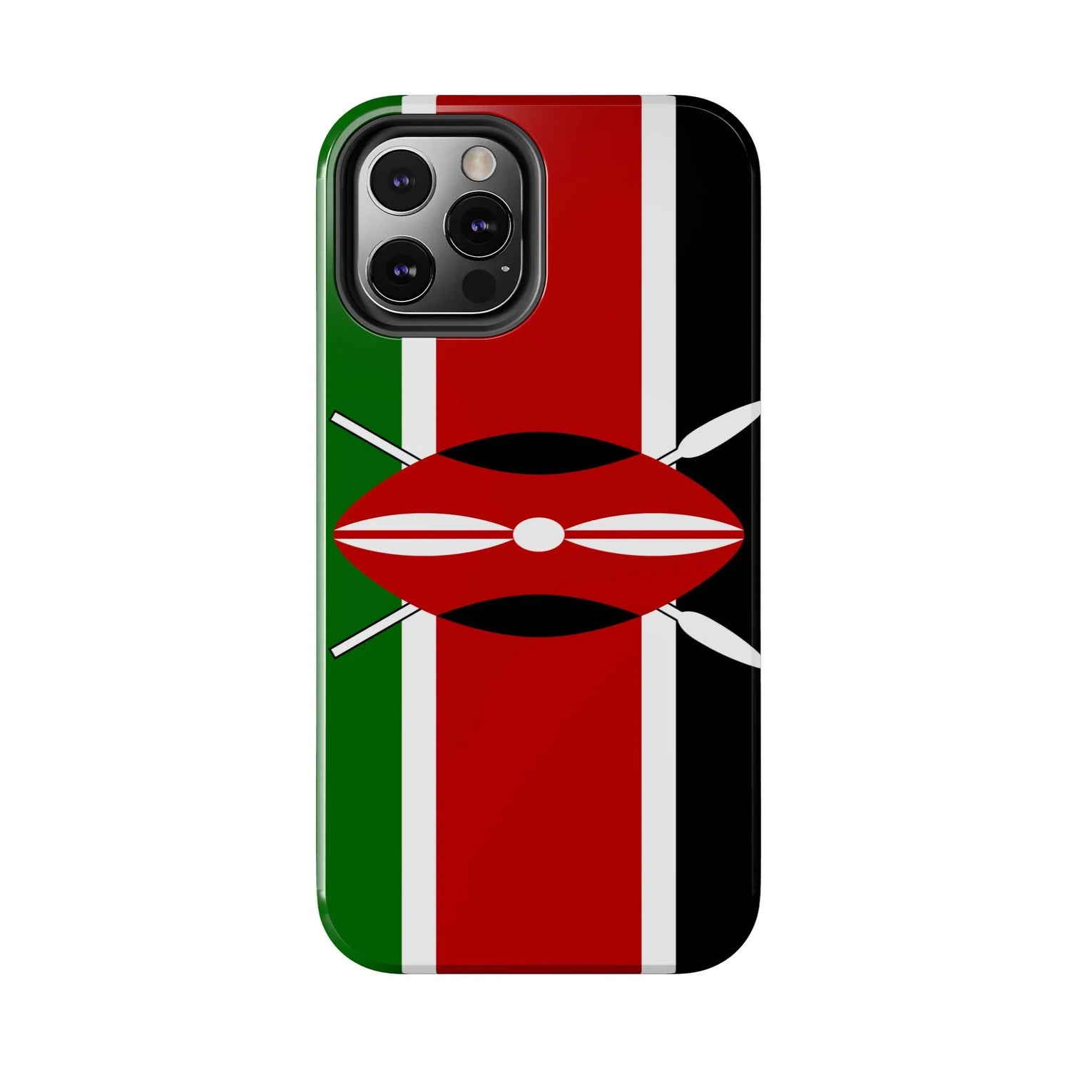 Kenya Flag Tough Phone Case — Protective Tribal Shield Design - DiwaKi