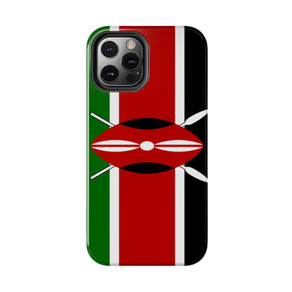 Kenya Flag Tough Phone Case — Protective Tribal Shield Design - DiwaKi