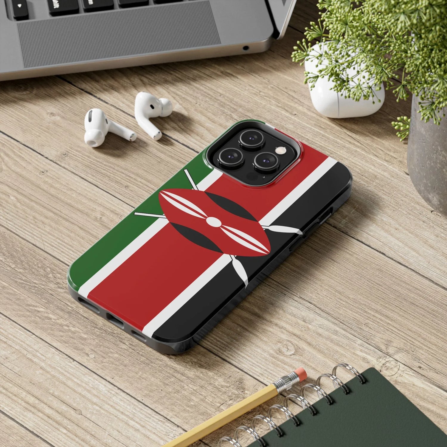 Kenya Flag Tough Phone Case — Protective Tribal Shield Design - DiwaKi
