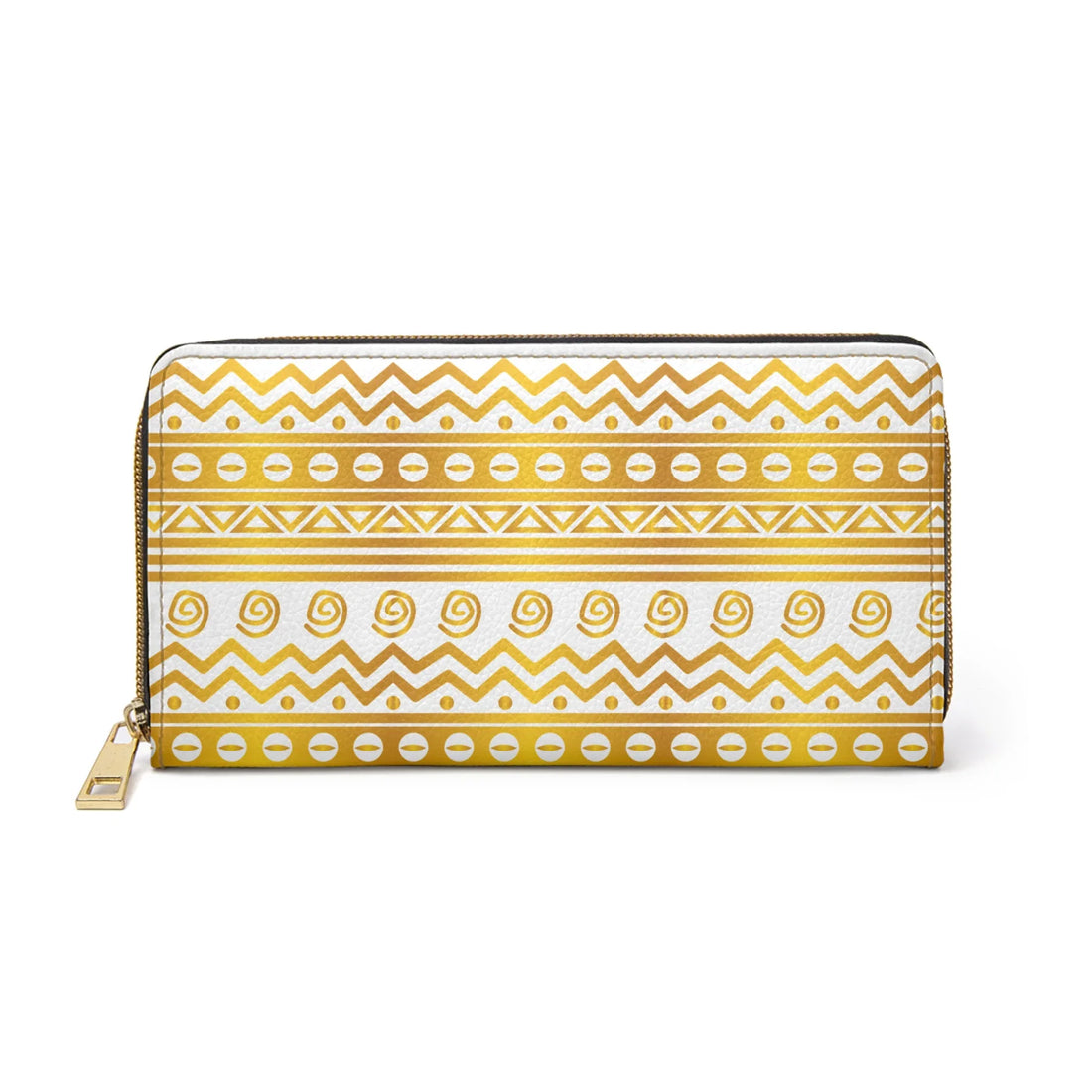 Bogolan mudcloth Gold Pattern Zipper Wallet - DiwaKi