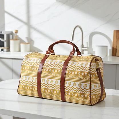 African Gold Mudcloth Duffle Bag - DiwaKi