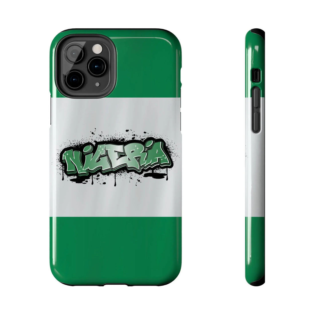 Tough Phone Case — Nigeria Flag Graffiti Design - DiwaKi