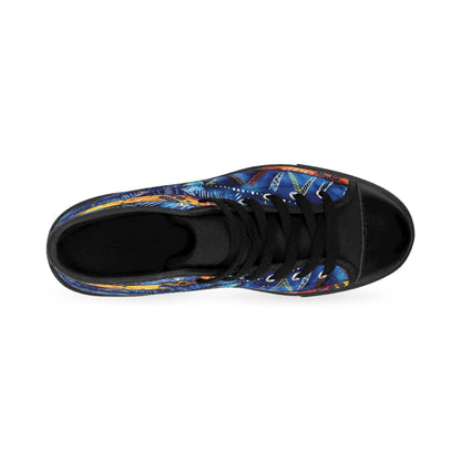 Diwaki Tribal Indigo Geo High-Top Sneakers — Men&