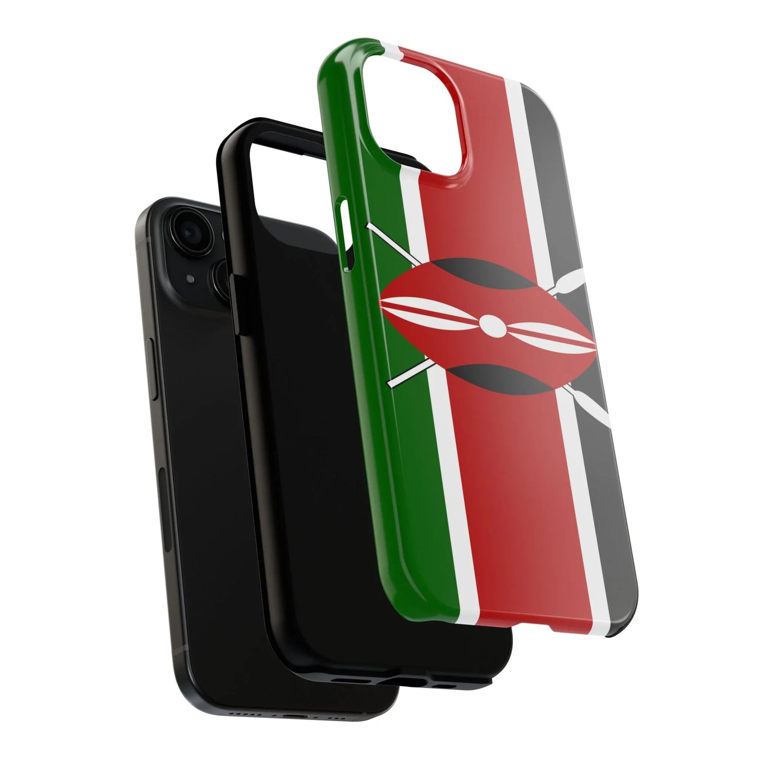 Kenya Flag Tough Phone Case — Protective Tribal Shield Design - DiwaKi