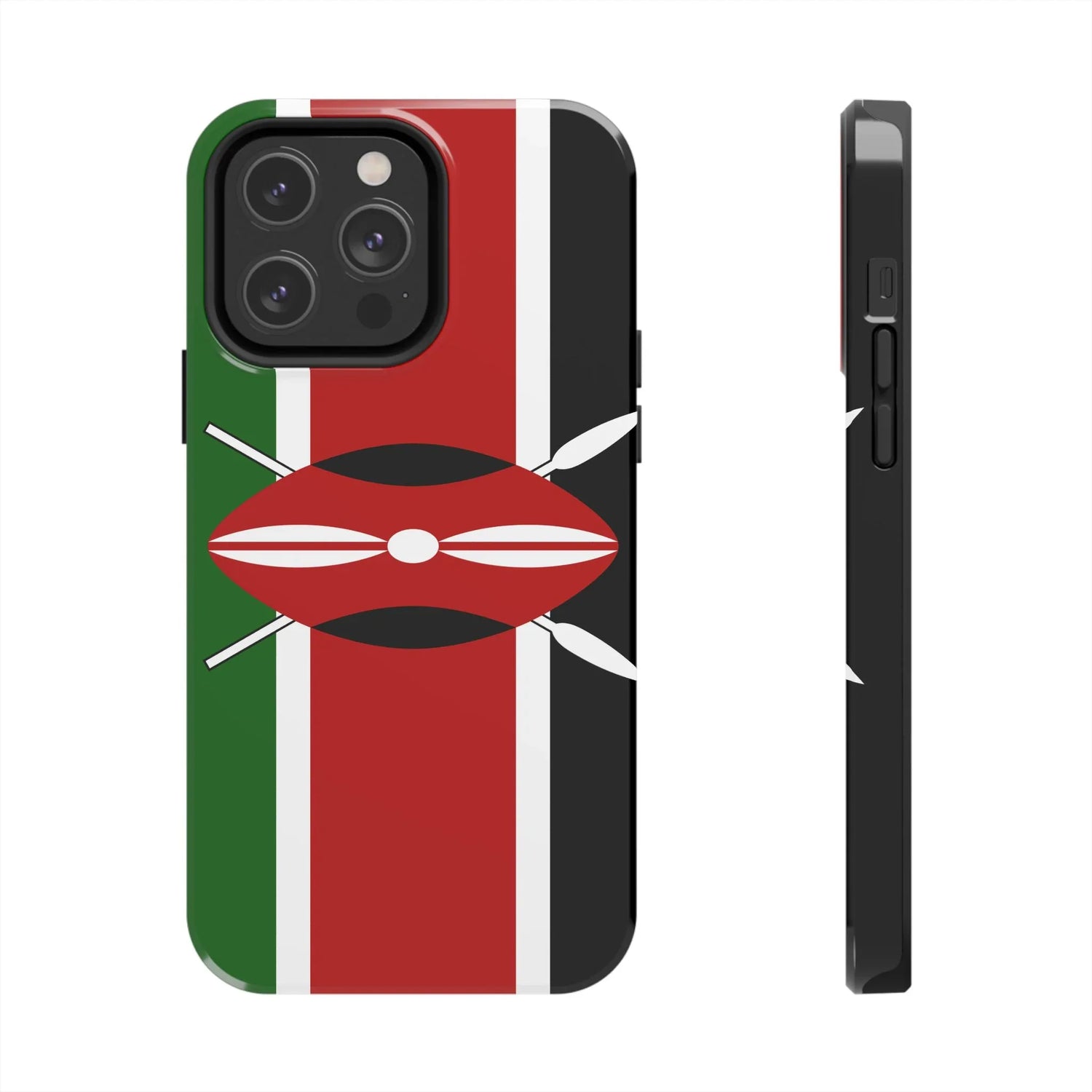 Kenya Flag Tough Phone Case — Protective Tribal Shield Design - DiwaKi
