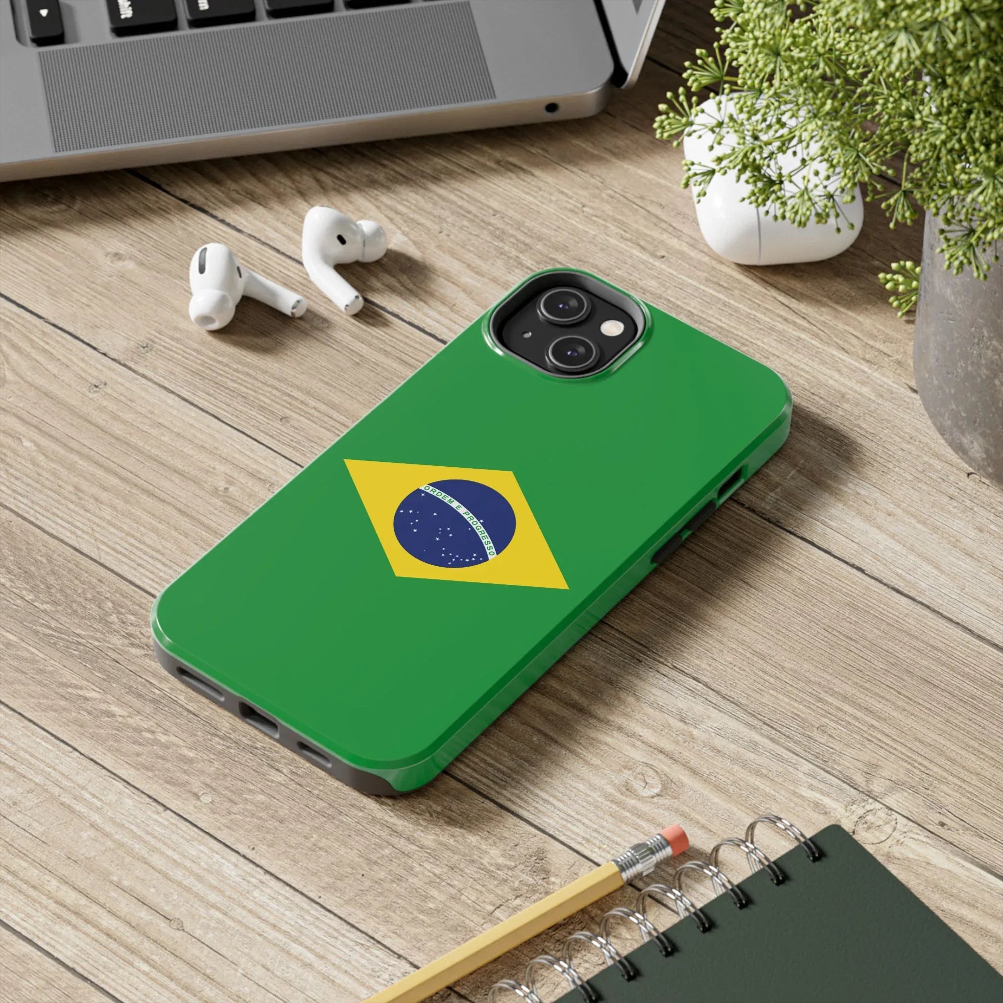 Brazil Flag Tough Phone Case — Protective Patriotic Phone Cover - DiwaKi