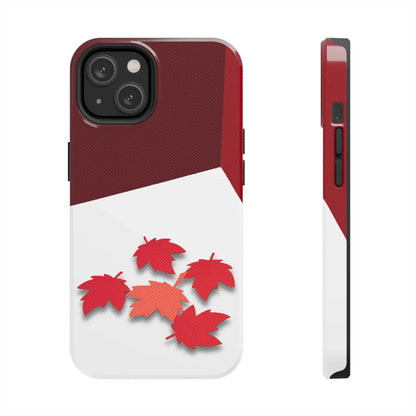 Canada Autumn Maple Tough Phone Case — Red &amp; White Protective Fall Design - DiwaKi