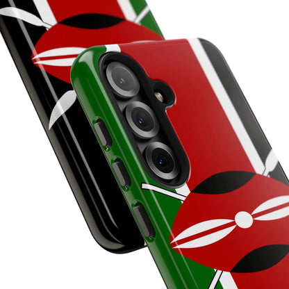 Kenya Flag Tough Phone Case — Protective Tribal Shield Design - DiwaKi