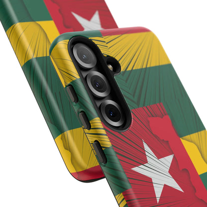 Togo Flag Tough Phone Case – Protective Stripe Design - DiwaKi