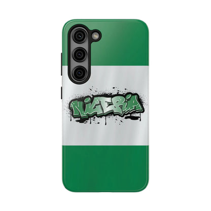 Tough Phone Case — Nigeria Flag Graffiti Design - DiwaKi