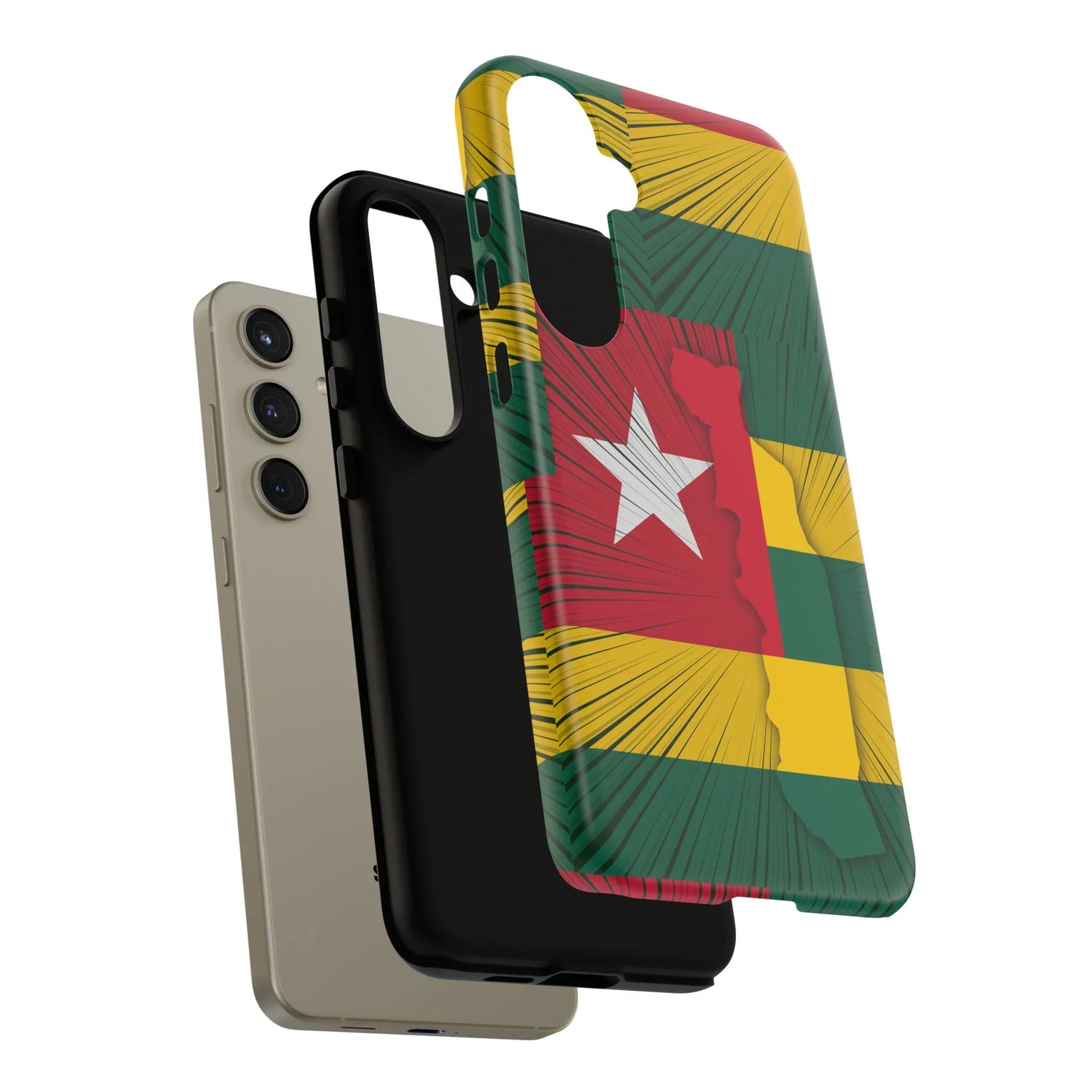 Togo Flag Tough Phone Case – Protective Stripe Design - DiwaKi